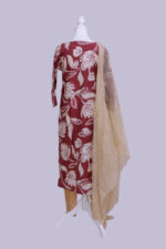 Vatican Cotton Cream and Magenta colour with floral designs - Image 5