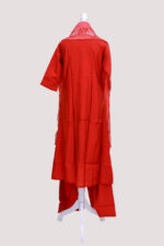 Anarkali set silk Red - Image 4