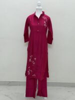 Cord Set cotton silk  Pink Colour - Image 6