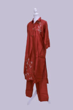 Cord set Cotton silk Rust red colour - Image 3
