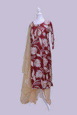 Vatican Cotton Cream and Magenta colour with floral designs - Image 3