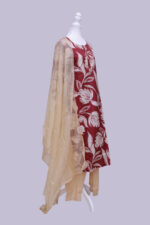 Vatican Cotton Cream and Magenta colour with floral designs - Image 4