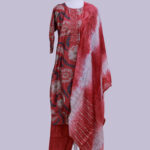 Vatican Cotton set with dupatta Maroon floral design