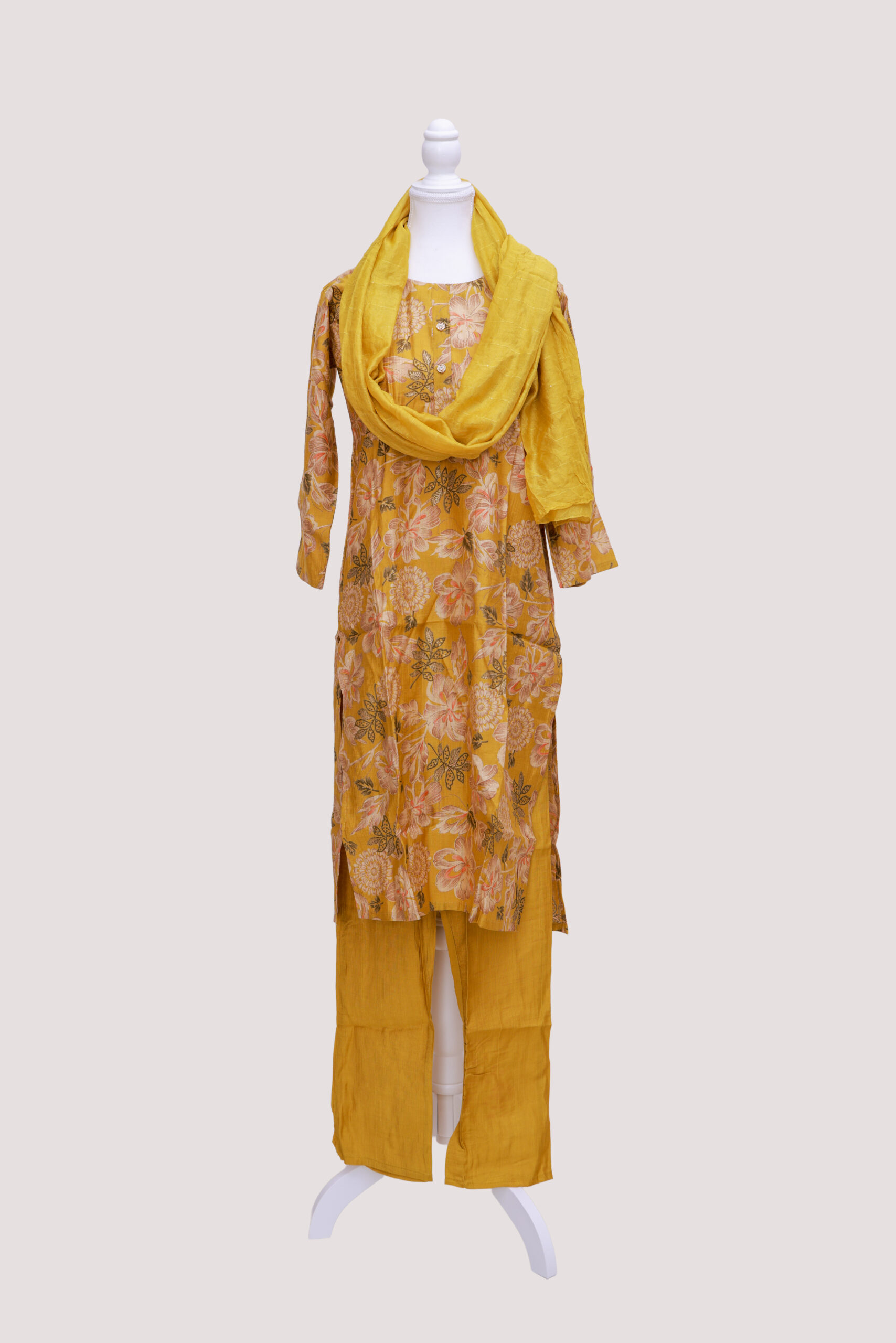 Vatican Silk Yellow Colour M L XL XXL 850 Vatican Silk set with dupatta Yellow Colour - Image 1